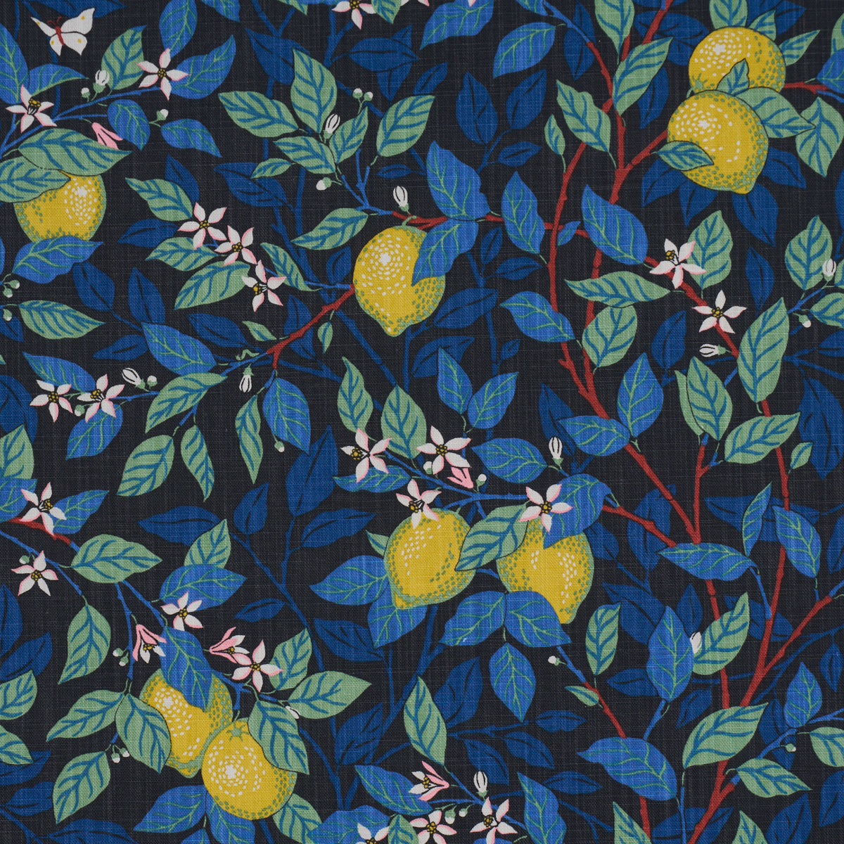 Citronträd fabric in spruce and blue color - pattern number 182952 - by Schumacher in the Borastapeter collection