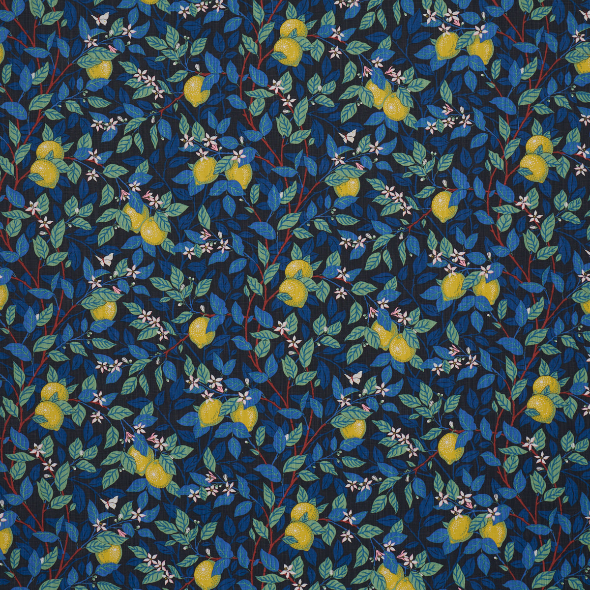 Citronträd fabric in spruce and blue color - pattern number 182952 - by Schumacher in the Borastapeter collection
