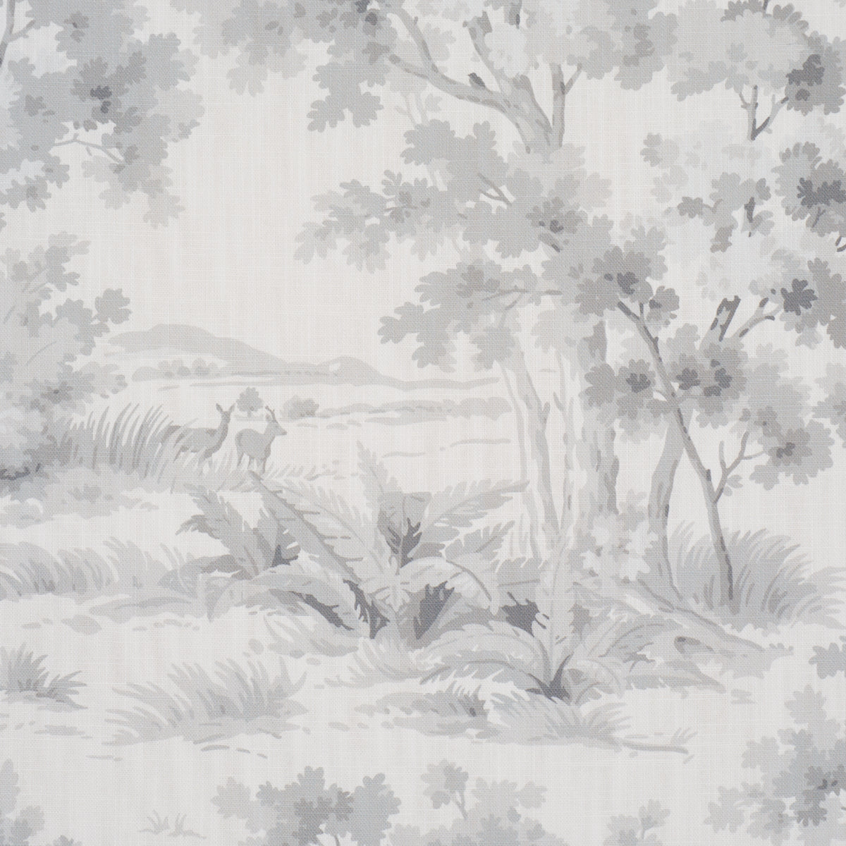 Countryside Morning fabric in grey color - pattern number 182961 - by Schumacher in the Borastapeter collection