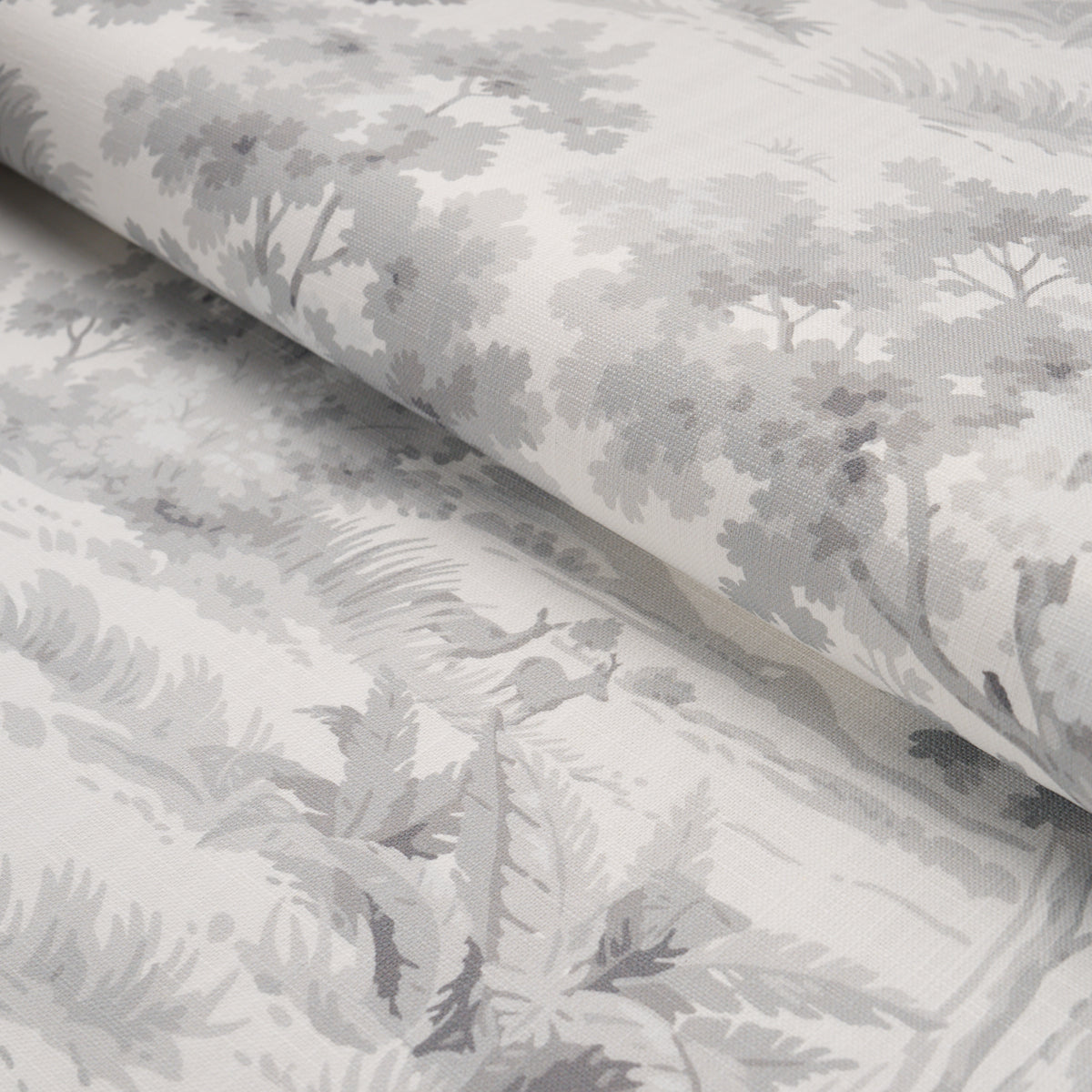 Countryside Morning fabric in grey color - pattern number 182961 - by Schumacher in the Borastapeter collection