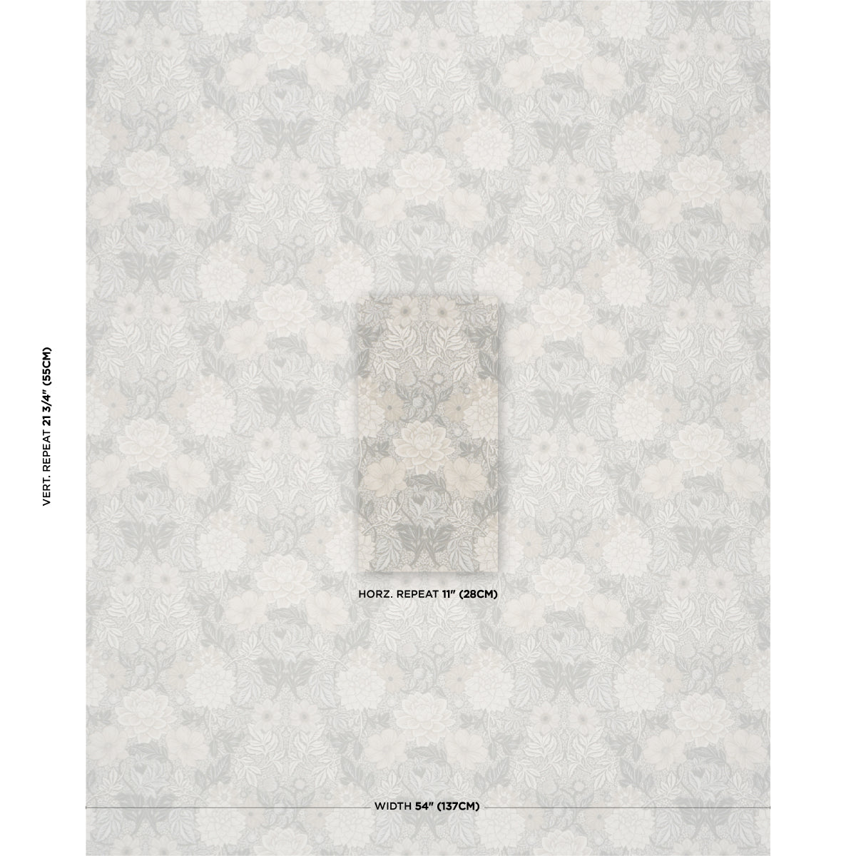 Dahlia Garden fabric in natural color - pattern number 182971 - by Schumacher in the Borastapeter collection