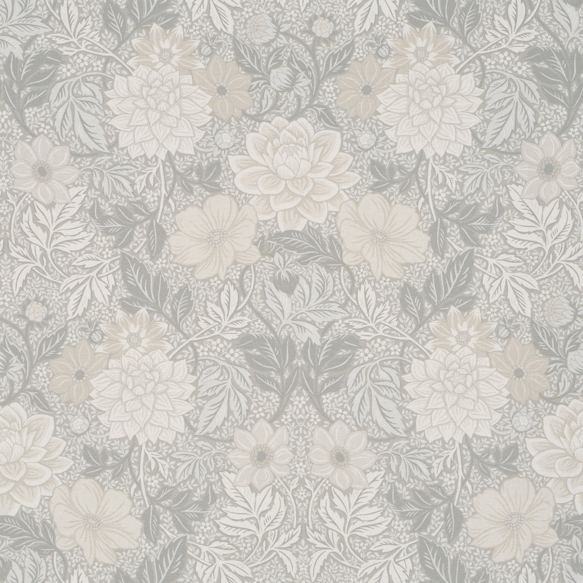 Dahlia Garden fabric in natural color - pattern number 182971 - by Schumacher in the Borastapeter collection