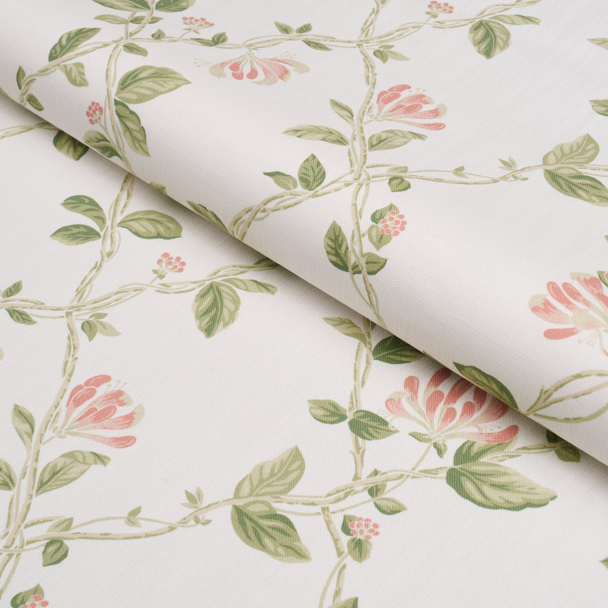 Honeysuckle fabric in leaf color - pattern number 182990 - by Schumacher in the Borastapeter collection