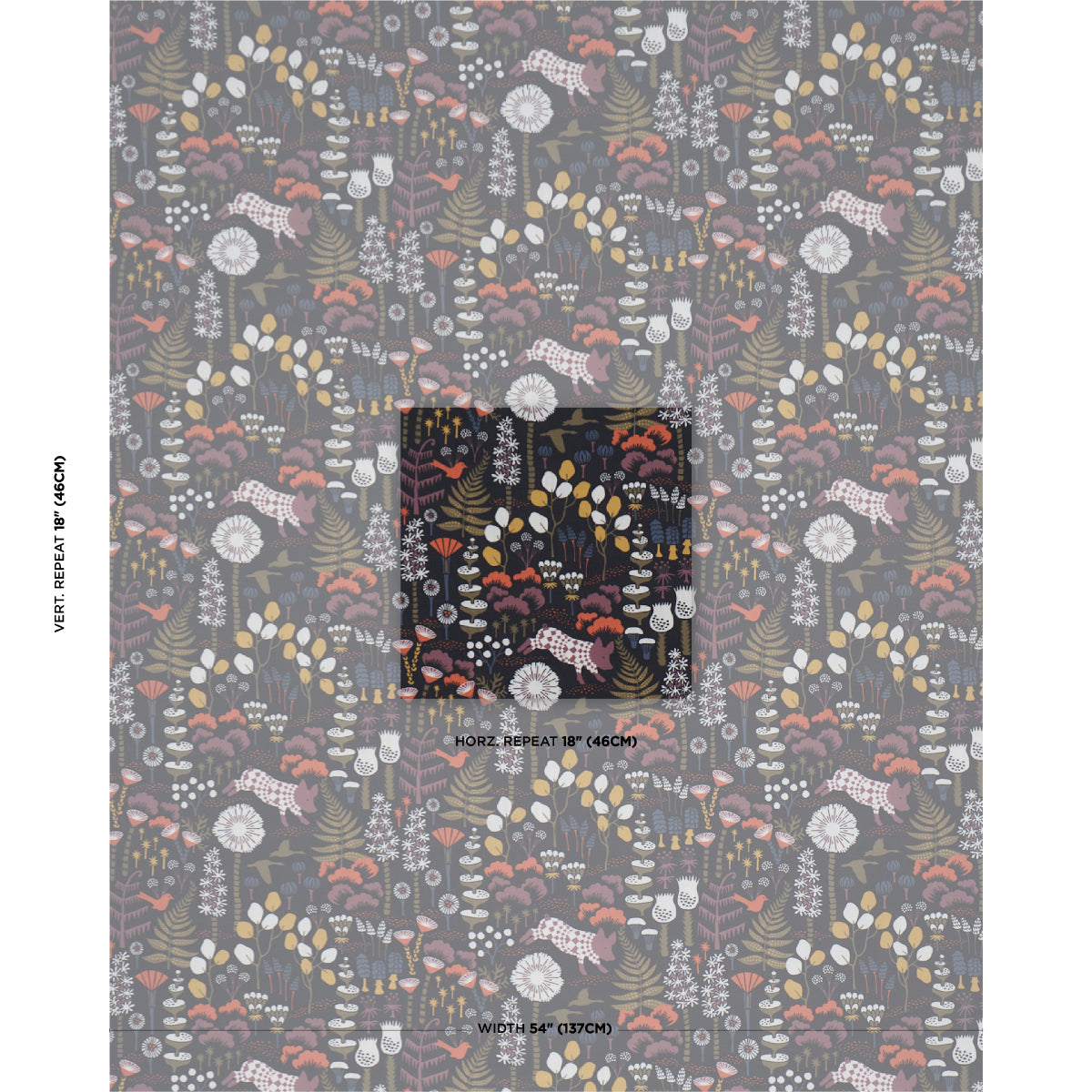 Hoppmosse fabric in midnight color - pattern number 183000 - by Schumacher in the Borastapeter collection