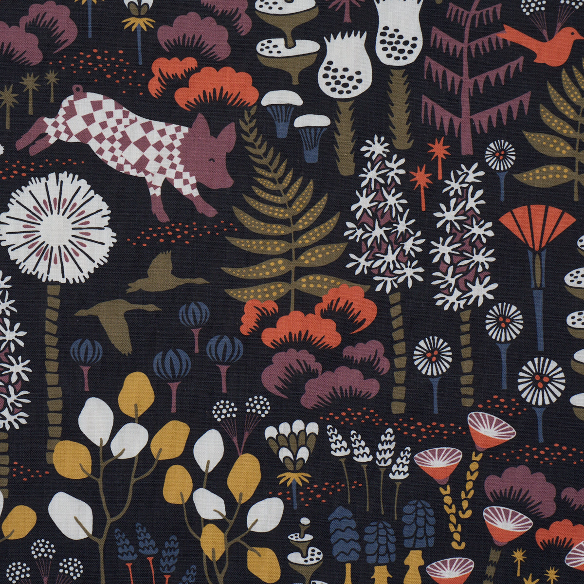 Hoppmosse fabric in midnight color - pattern number 183000 - by Schumacher in the Borastapeter collection