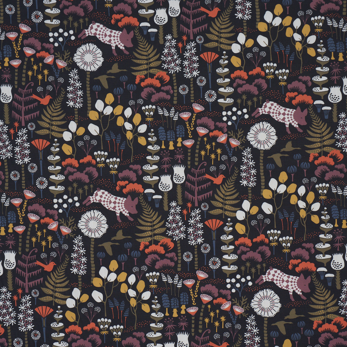 Hoppmosse fabric in midnight color - pattern number 183000 - by Schumacher in the Borastapeter collection