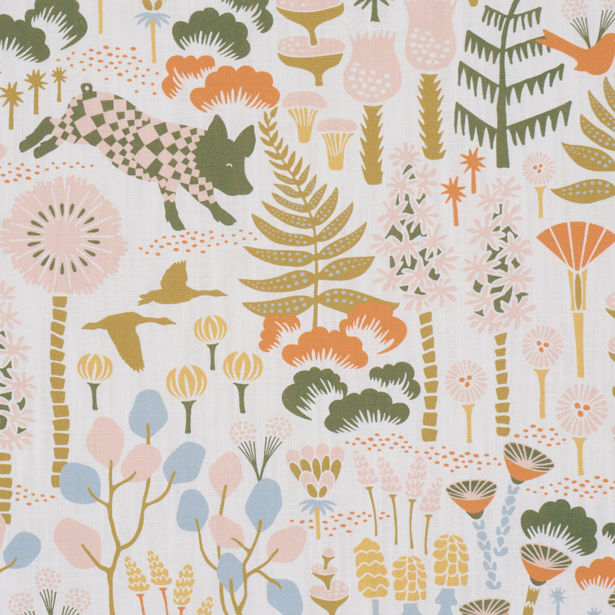 Hoppmosse fabric in ivory and multi color - pattern number 183001 - by Schumacher in the Borastapeter collection