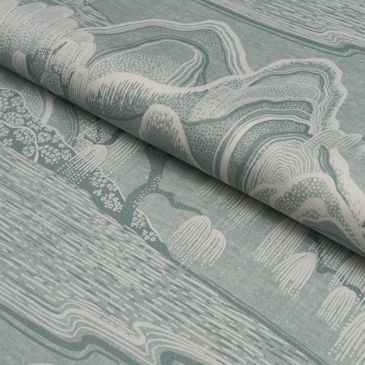 Indigo Garden fabric in mineral color - pattern number 183010 - by Schumacher in the Borastapeter collection