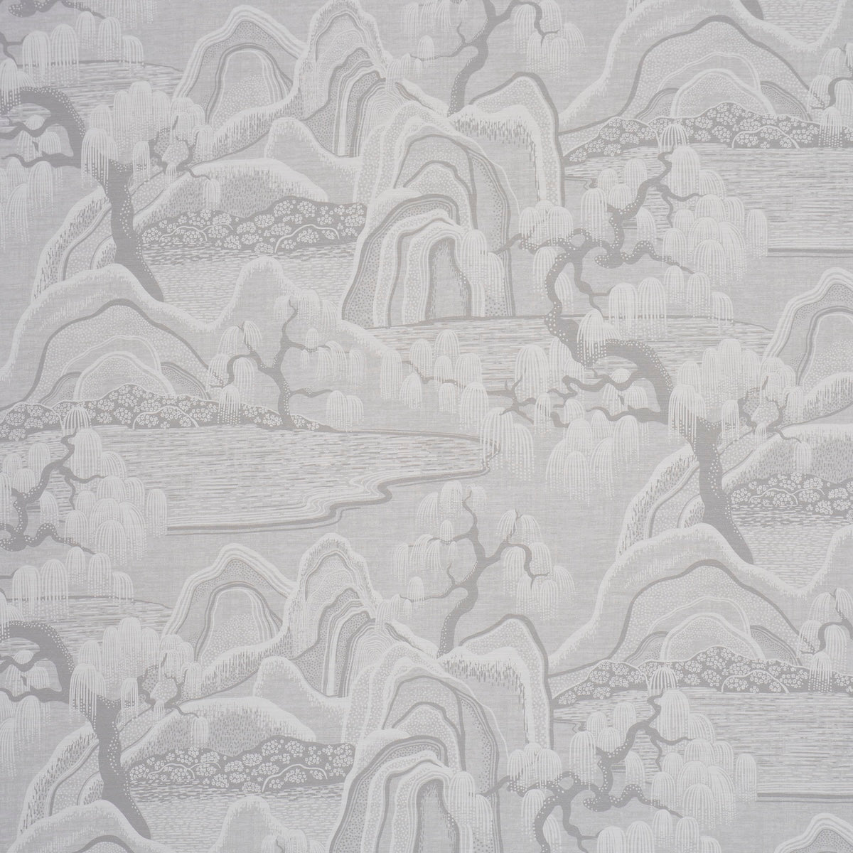 Indigo Garden fabric in grey color - pattern number 183011 - by Schumacher in the Borastapeter collection