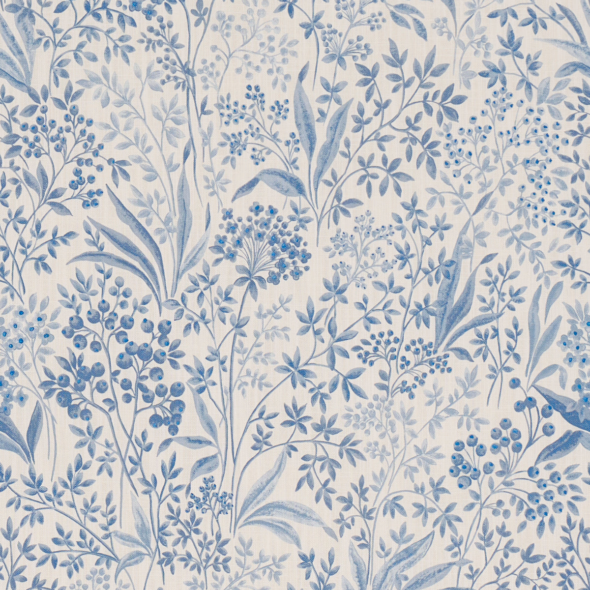 Nocturne fabric in blue and white color - pattern number 183022 - by Schumacher in the Borastapeter collection
