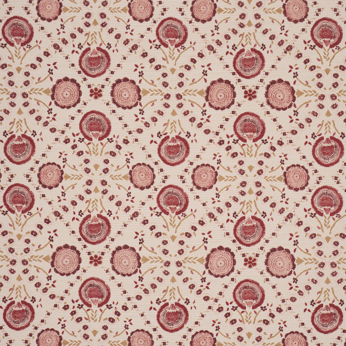 Athena Hand-Screen Print fabric in Ruby color - pattern number 183051 - by Schumacher in the Bohemia collection