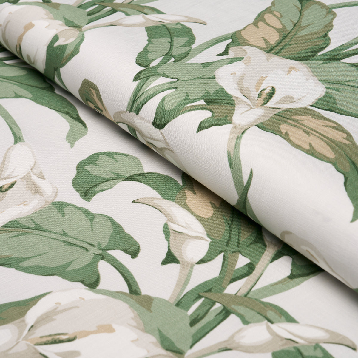 Arum Lilies fabric in Ivory color - pattern number 183120 - by Schumacher in the Schumacher Classics collection