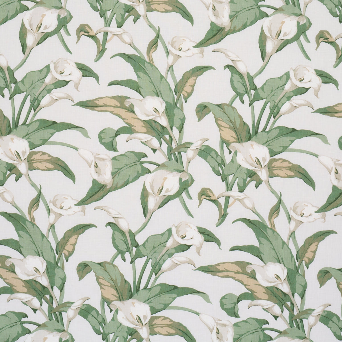 Arum Lilies fabric in Ivory color - pattern number 183120 - by Schumacher in the Schumacher Classics collection