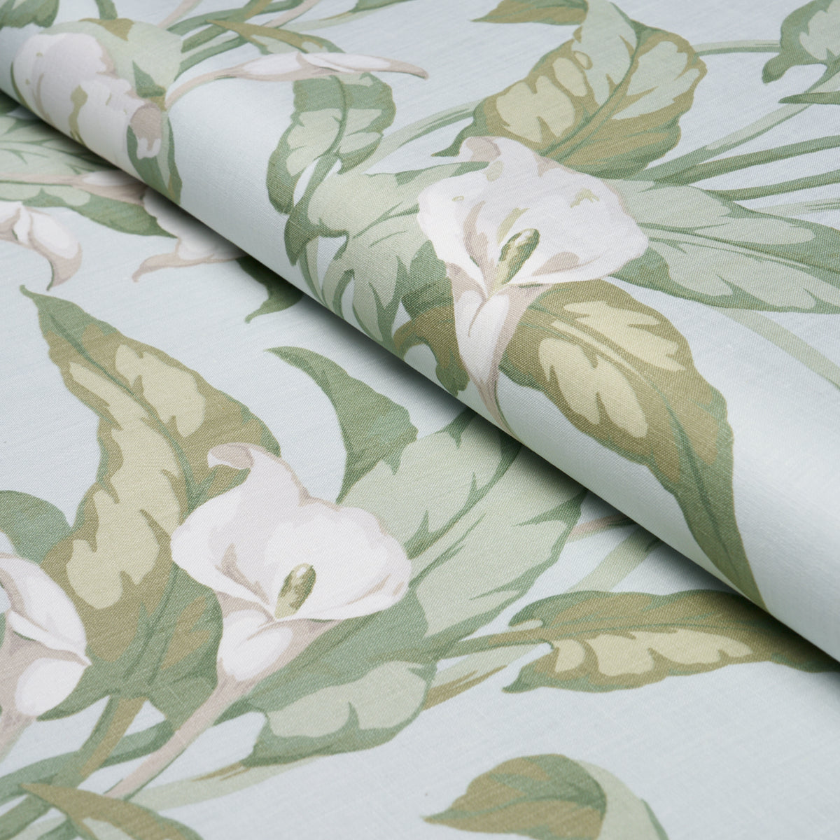 Arum Lilies fabric in Aqua color - pattern number 183121 - by Schumacher in the Schumacher Classics collection