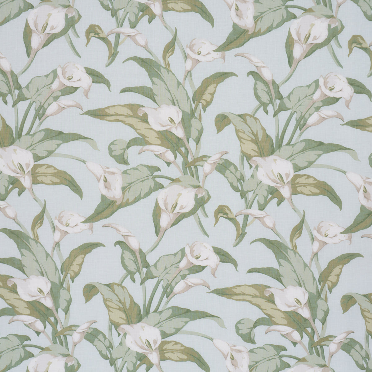 Arum Lilies fabric in Aqua color - pattern number 183121 - by Schumacher in the Schumacher Classics collection