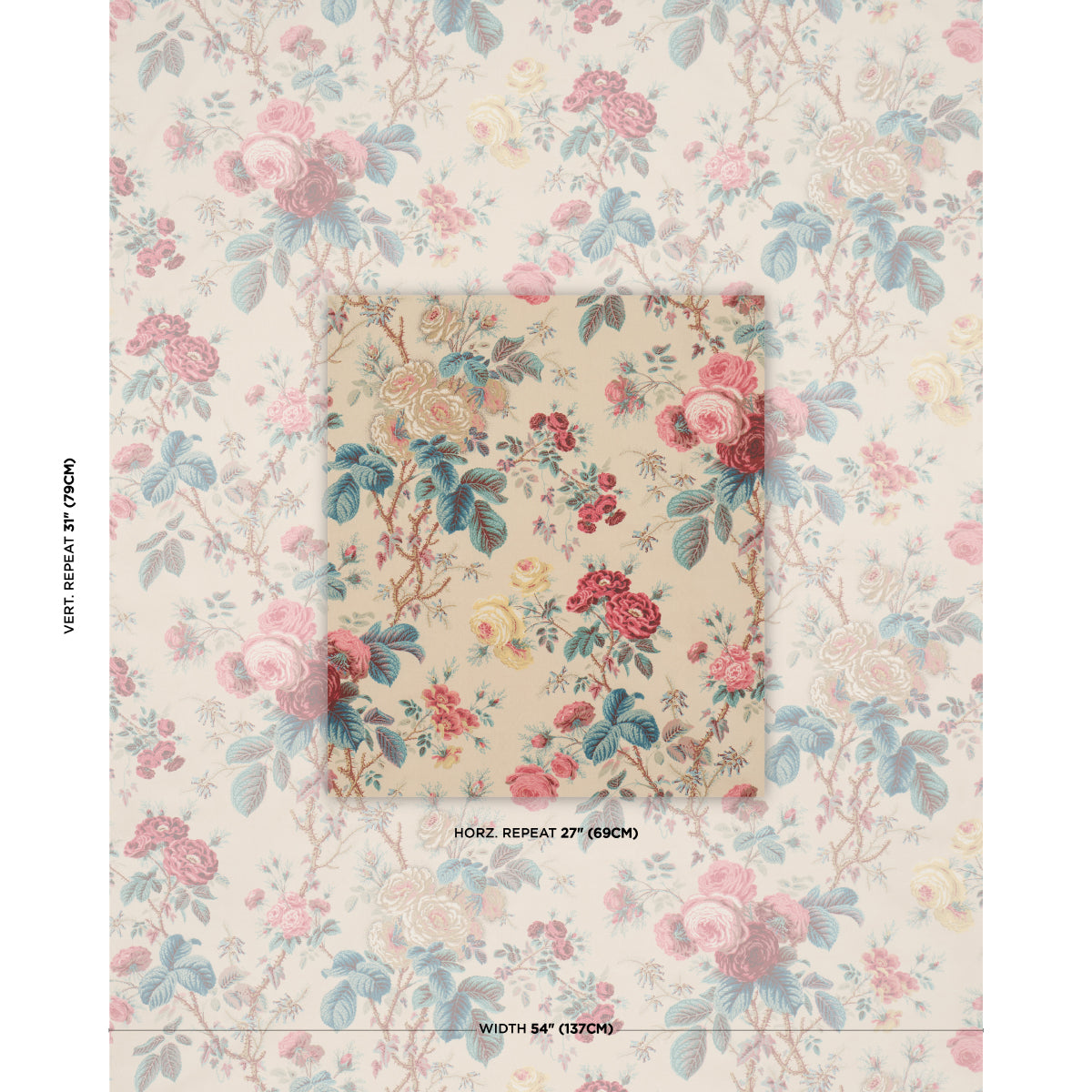 She Walks in Beauty Chintz fabric in Document color - pattern number 183141 - by Schumacher in the Schumacher Classics collection