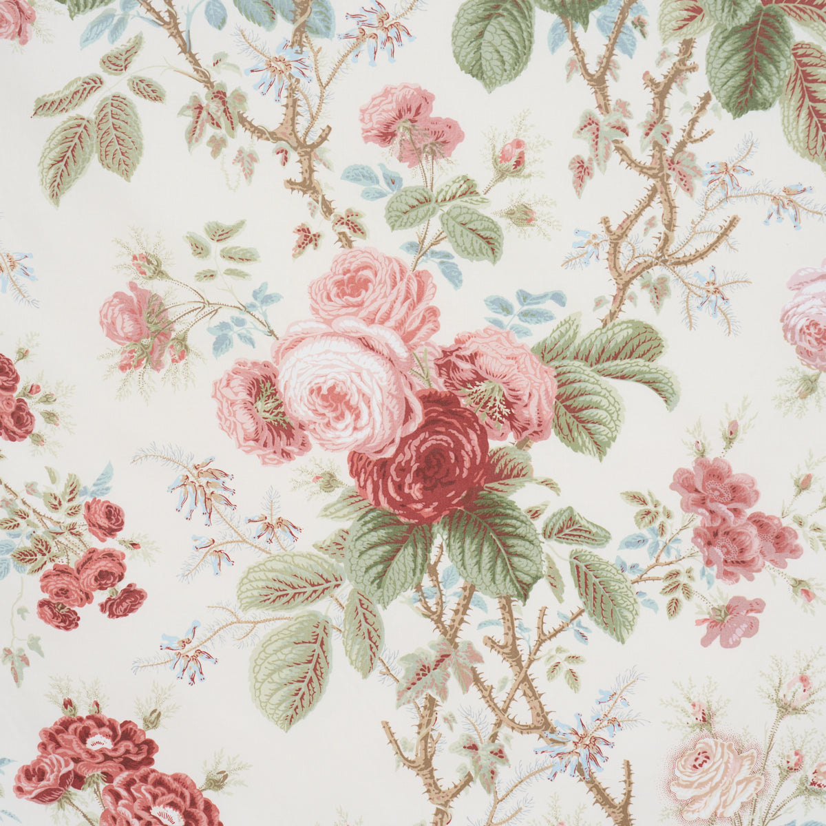 She Walks in Beauty Chintz fabric in Rose color - pattern number 183142 - by Schumacher in the Schumacher Classics collection