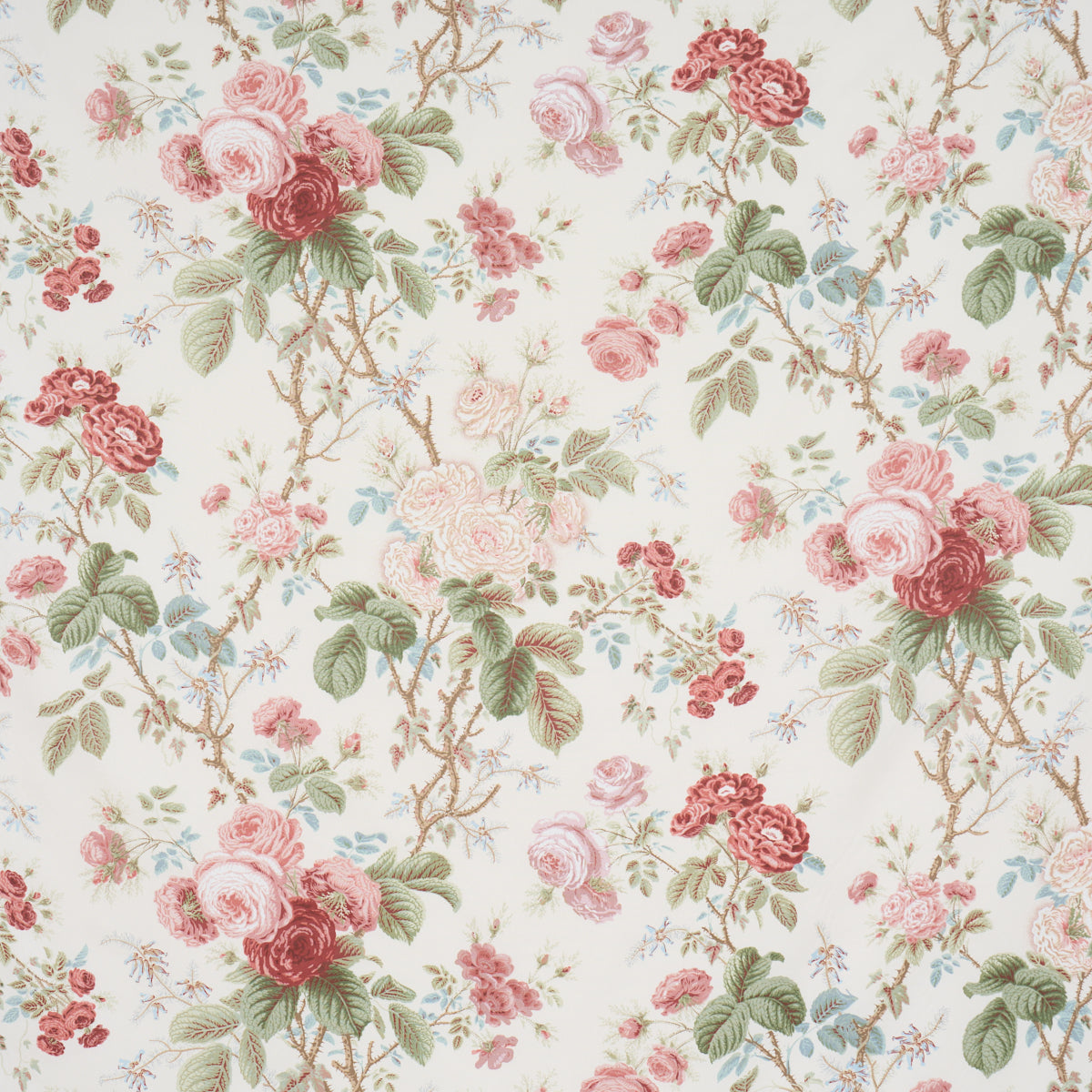 She Walks in Beauty Chintz fabric in Rose color - pattern number 183142 - by Schumacher in the Schumacher Classics collection