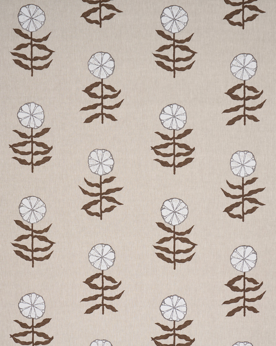 Pretty Petals Screen Print fabric in Birch color - pattern number 183150 - by Schumacher in the Perennial Favorites collection
