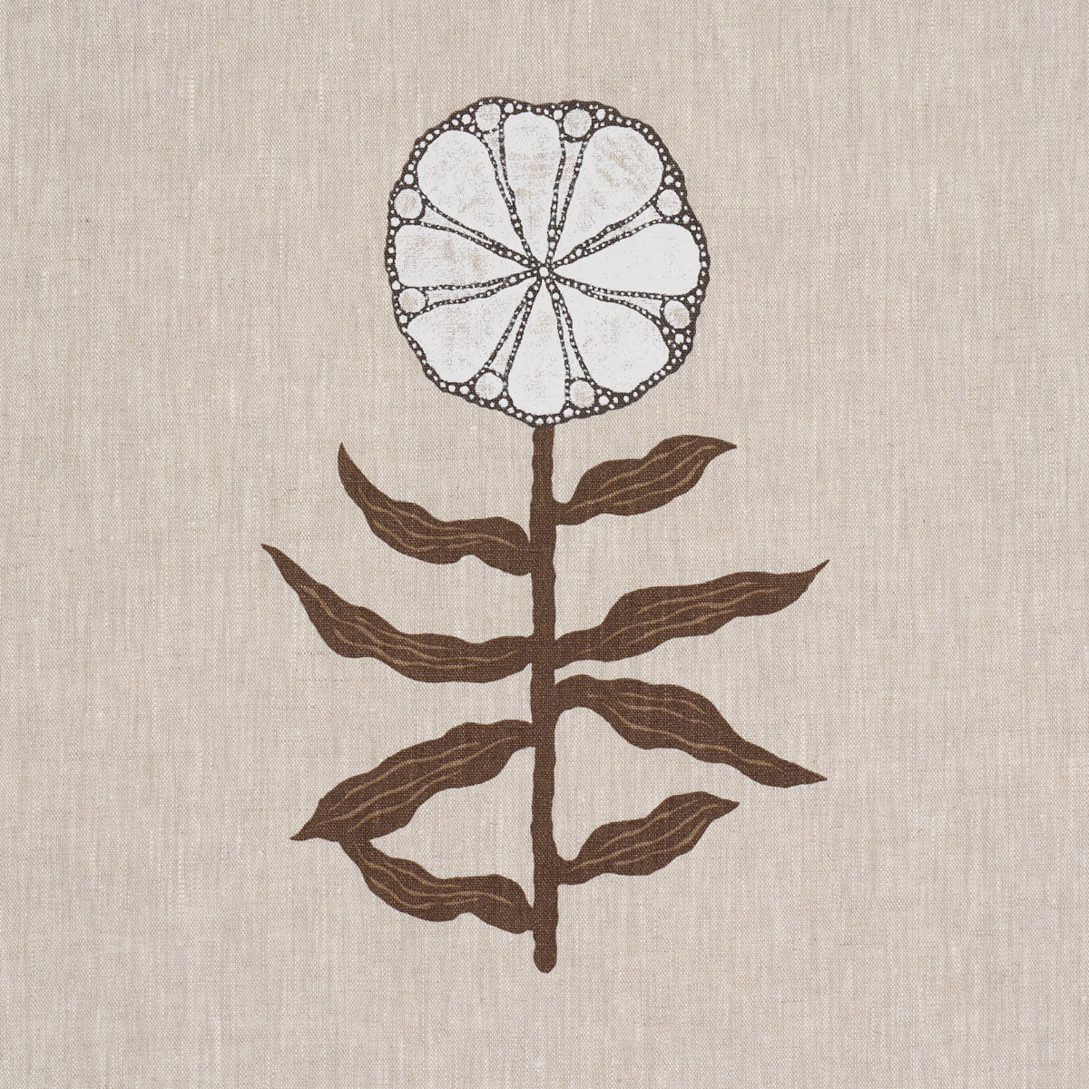 Pretty Petals Screen Print fabric in Birch color - pattern number 183150 - by Schumacher in the Perennial Favorites collection