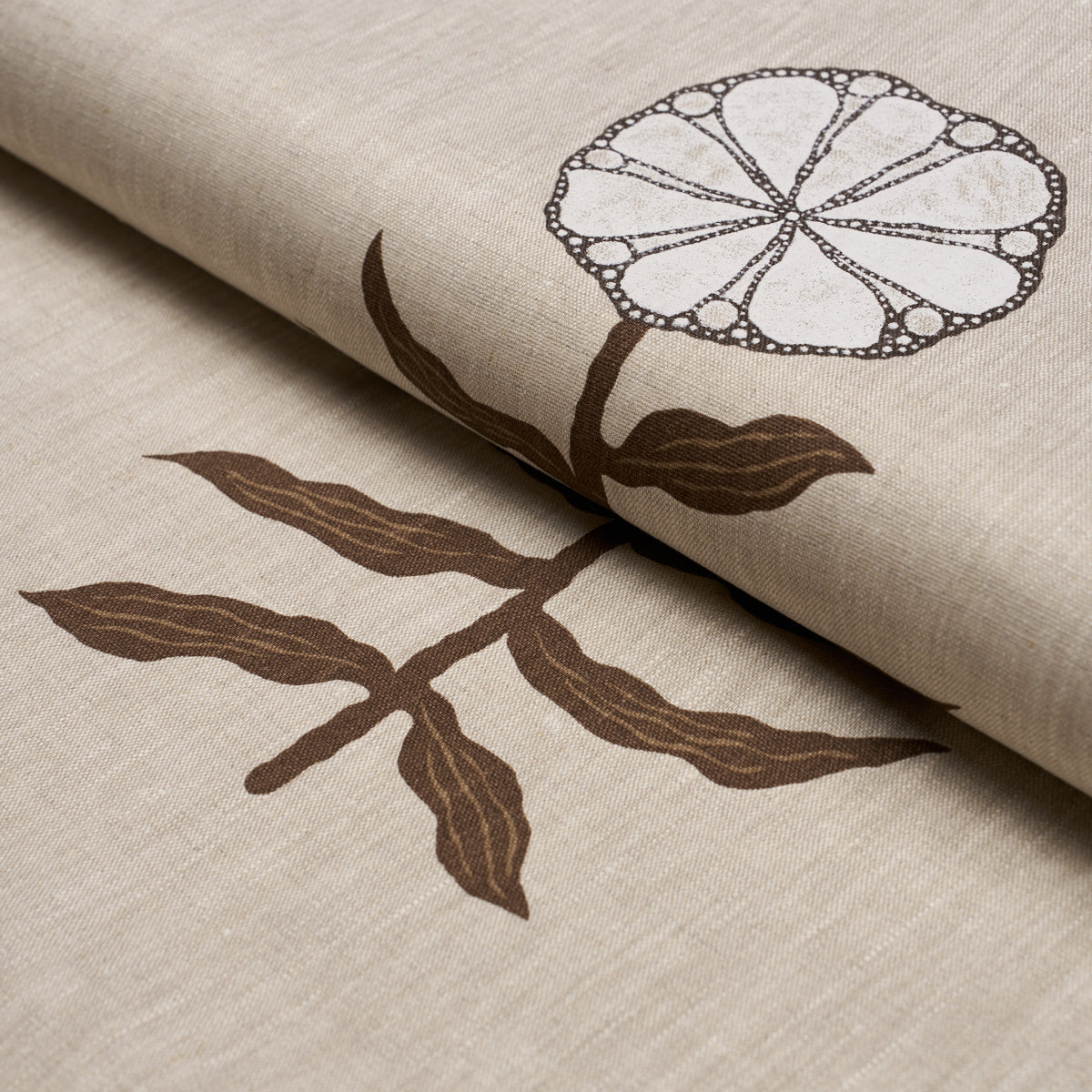 Pretty Petals Screen Print fabric in Birch color - pattern number 183150 - by Schumacher in the Perennial Favorites collection