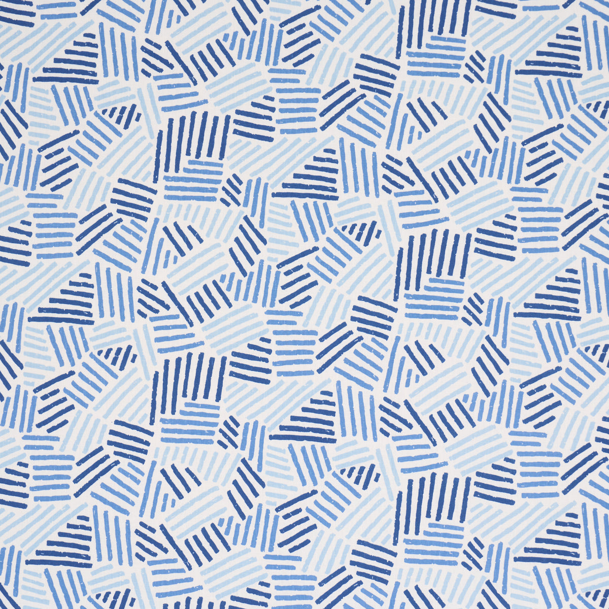 Hatchmark Hand Print fabric in Blues color - pattern number 183161 - by Schumacher in the Stars and Stripes collection