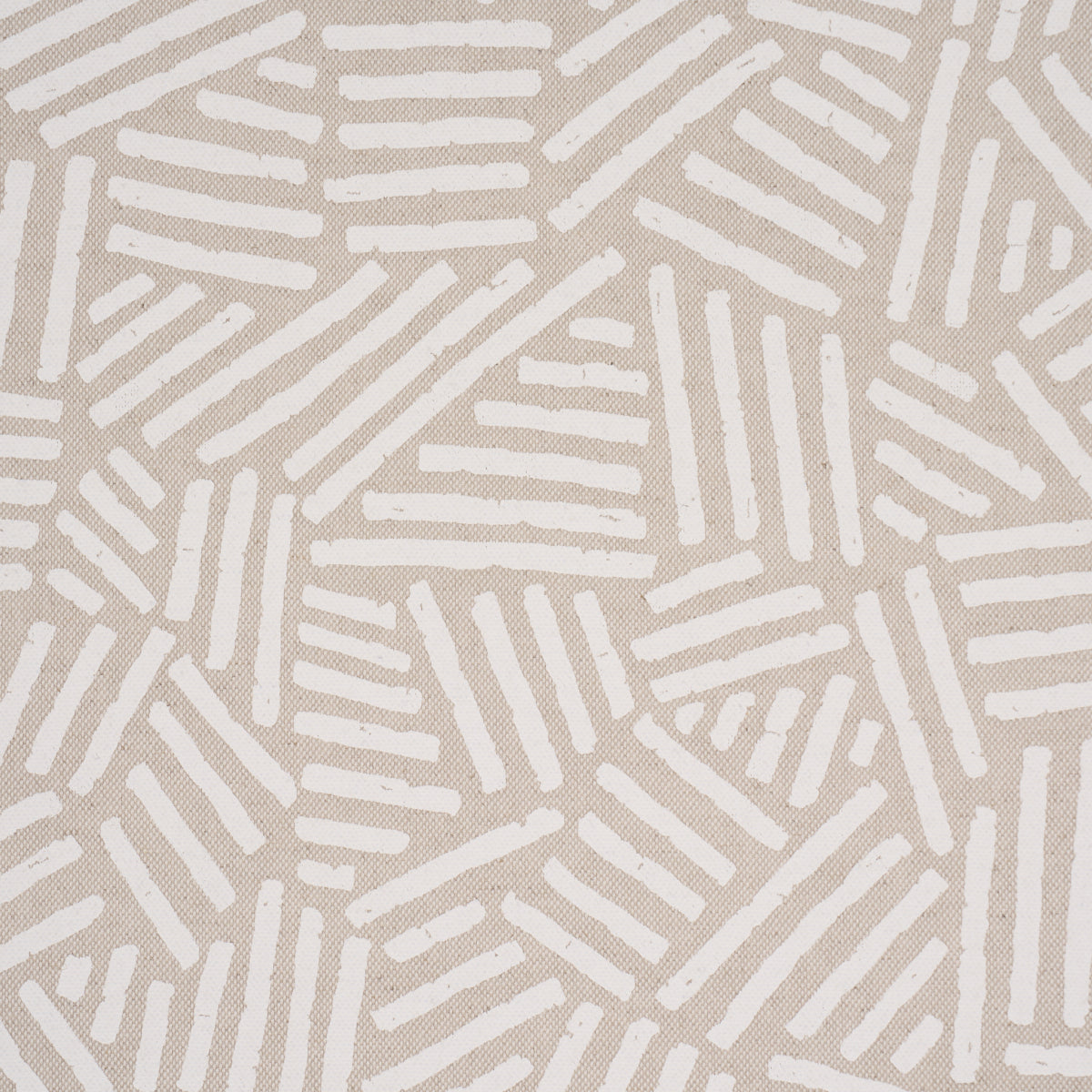 Hatchmark Hand Print fabric in Natural color - pattern number 183162 - by Schumacher in the Stars and Stripes collection