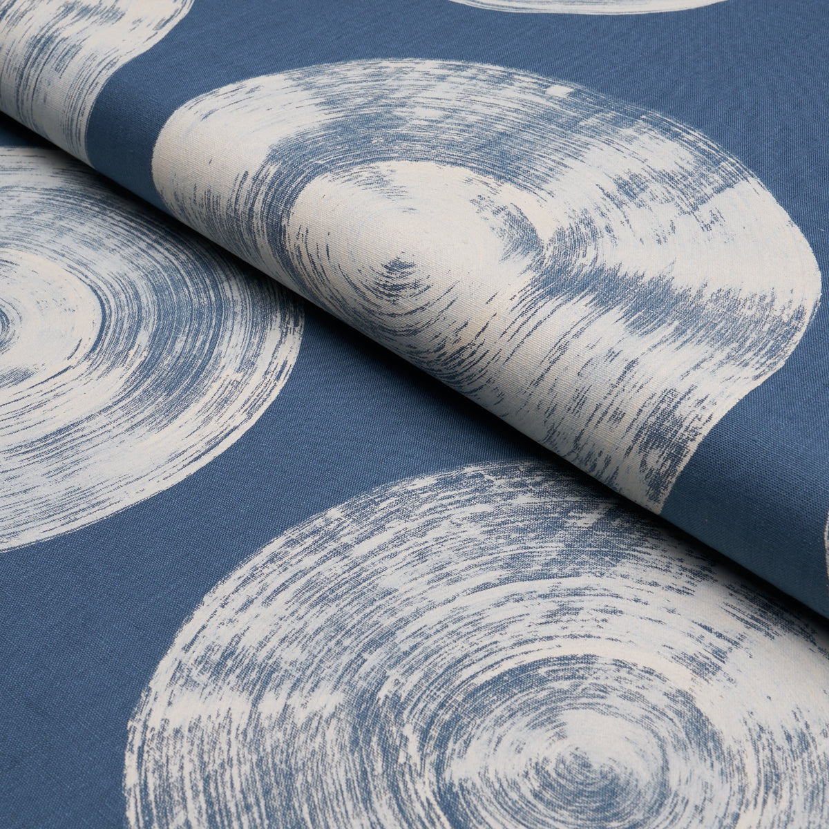 Painted Circles fabric in Indigo color - pattern number 183181 - by Schumacher in the Stars and Stripes collection