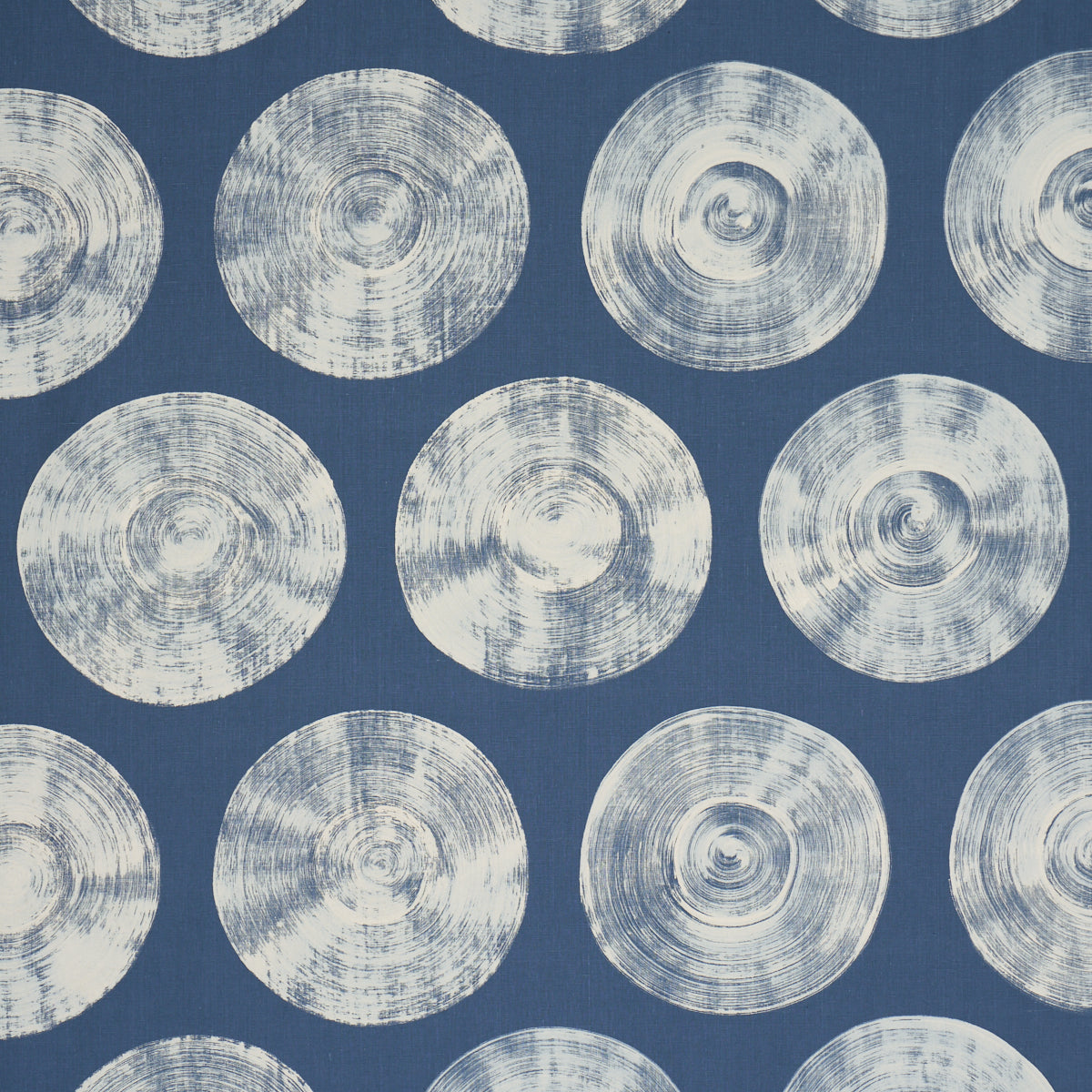 Painted Circles fabric in Indigo color - pattern number 183181 - by Schumacher in the Stars and Stripes collection
