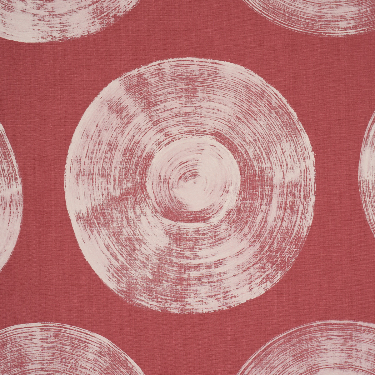 Painted Circles fabric in Red color - pattern number 183182 - by Schumacher in the Stars and Stripes collection