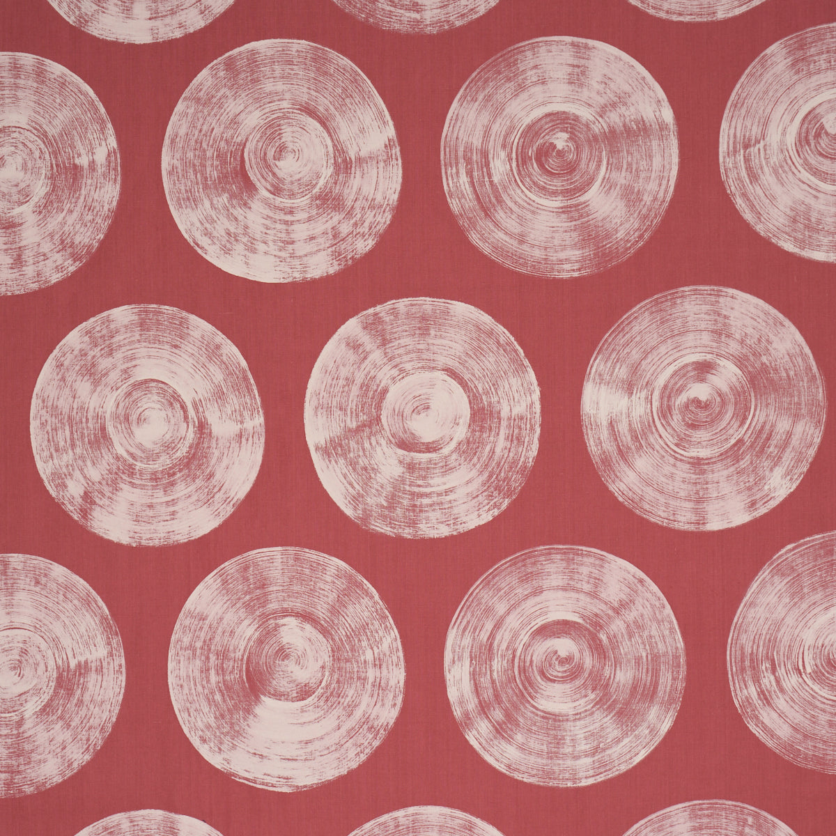Painted Circles fabric in Red color - pattern number 183182 - by Schumacher in the Stars and Stripes collection
