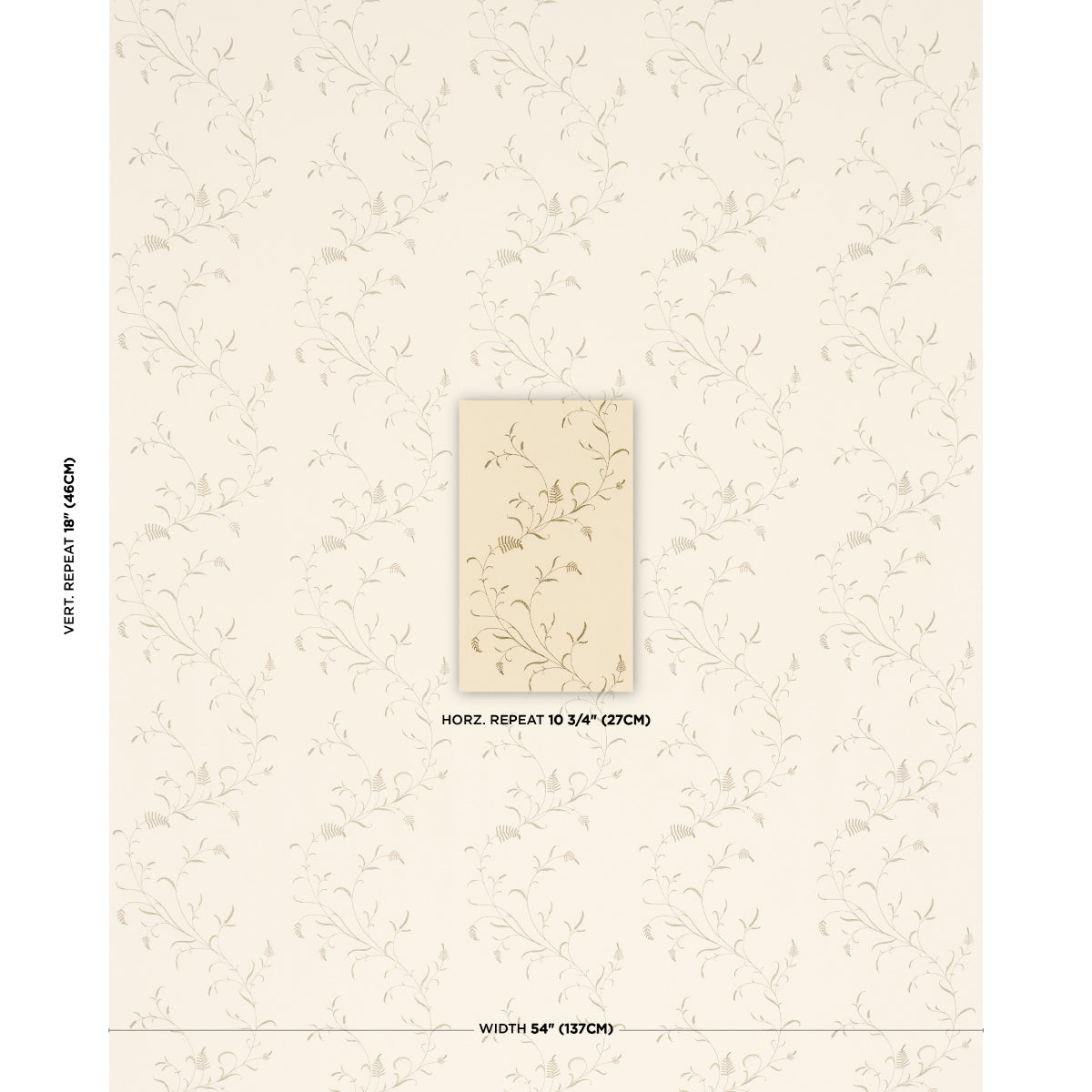 Winding Wheat fabric in Yellow color - pattern number 183200 - by Schumacher in the American Heritage collection