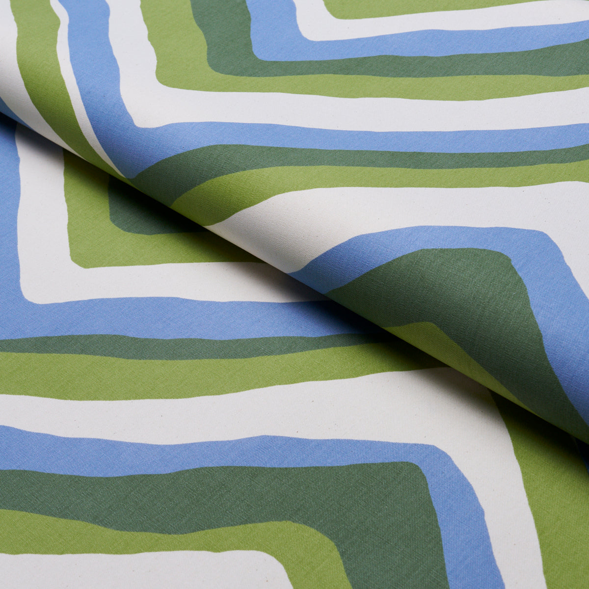 Chevron fabric in Green &amp; Blue color - pattern number 183720 - by Schumacher in the Tillett collection