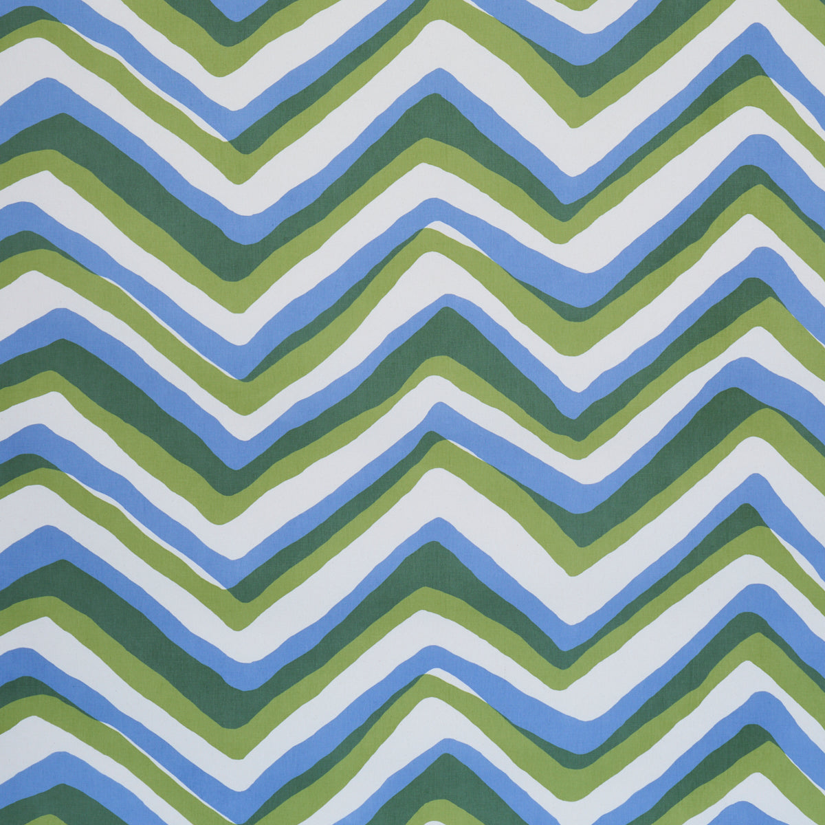 Chevron fabric in Green &amp; Blue color - pattern number 183720 - by Schumacher in the Tillett collection