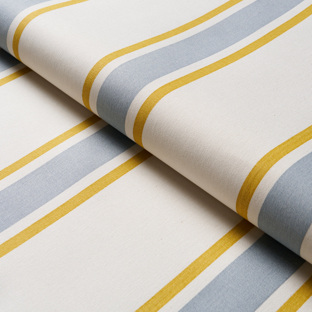 Hadwen Stripe fabric in Yellow &amp; Blue color - pattern number 183743 - by Schumacher in the Tillett collection