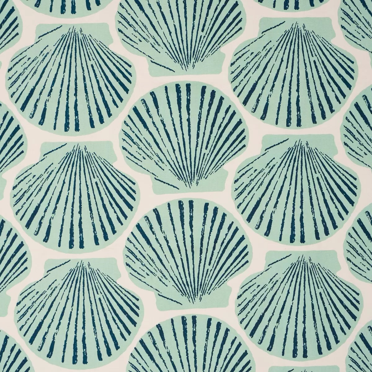 Scallop Shell fabric in Aqua color - pattern number 183770 - by Schumacher in the Tillett collection