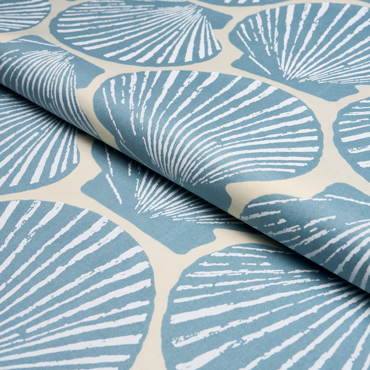 Scallop Shell fabric in Light Blue color - pattern number 183771 - by Schumacher in the Tillett collection
