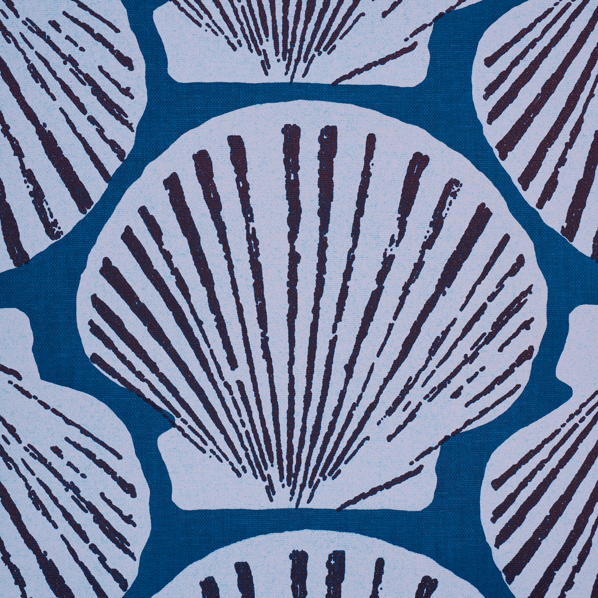 Scallop Shell fabric in Indigo color - pattern number 183773 - by Schumacher in the Tillett collection