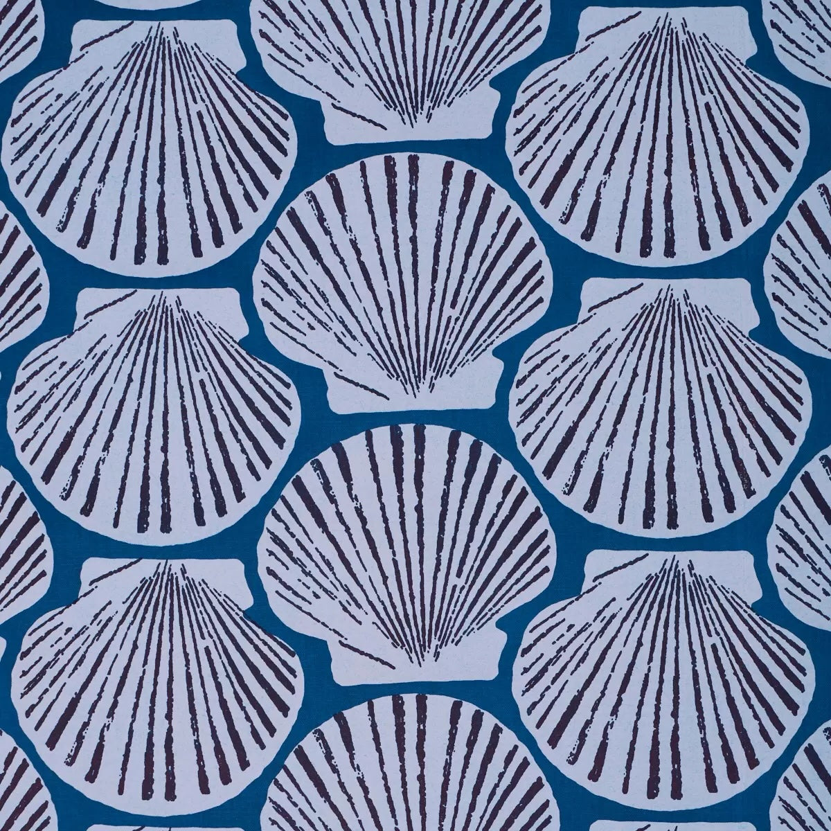 Scallop Shell fabric in Indigo color - pattern number 183773 - by Schumacher in the Tillett collection