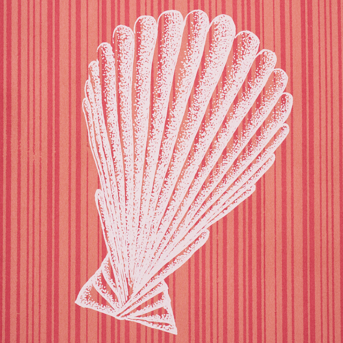 Seashells fabric in Coral color - pattern number 183802 - by Schumacher in the Tillett collection