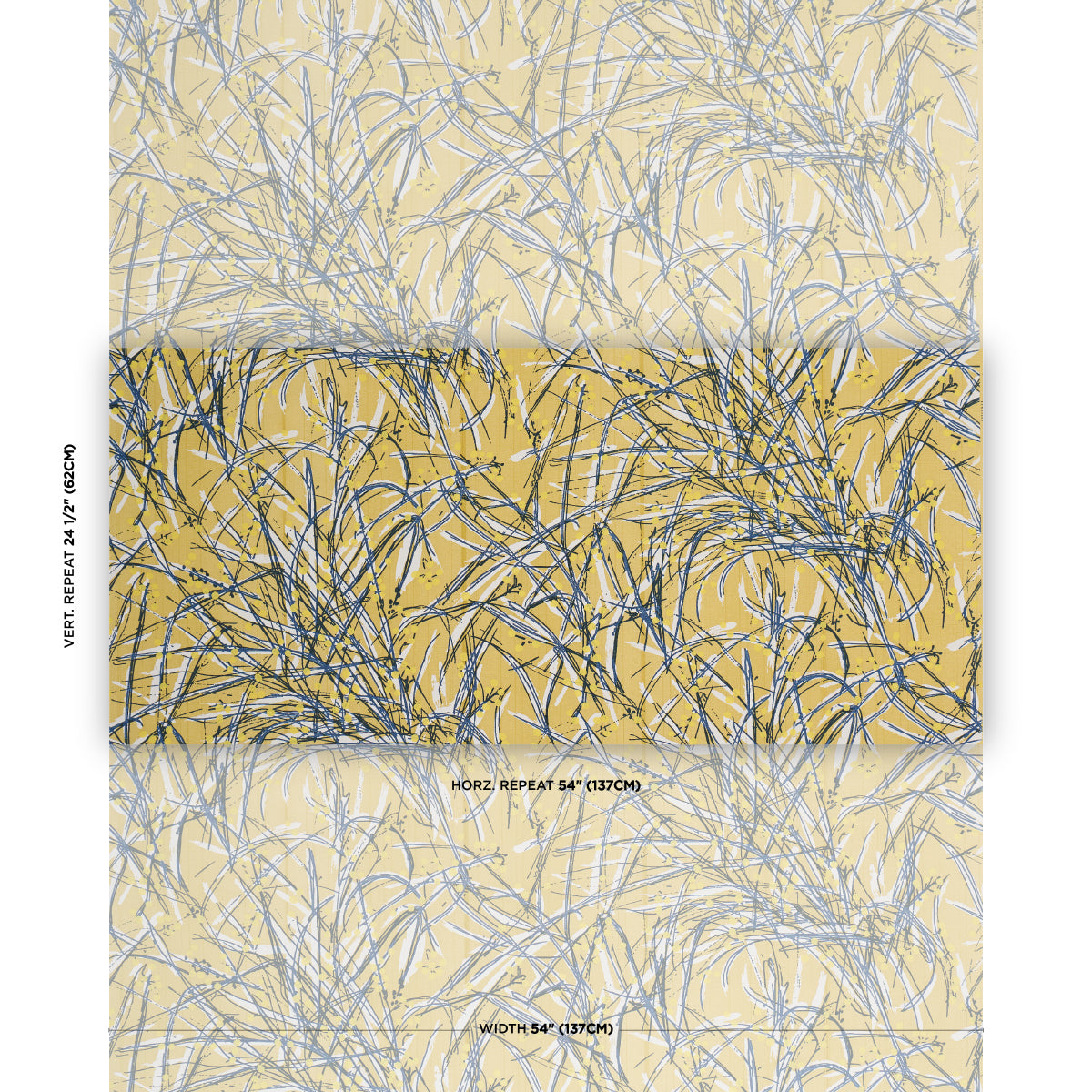 Seaweed fabric in Ochre color - pattern number 183811 - by Schumacher in the Tillett collection