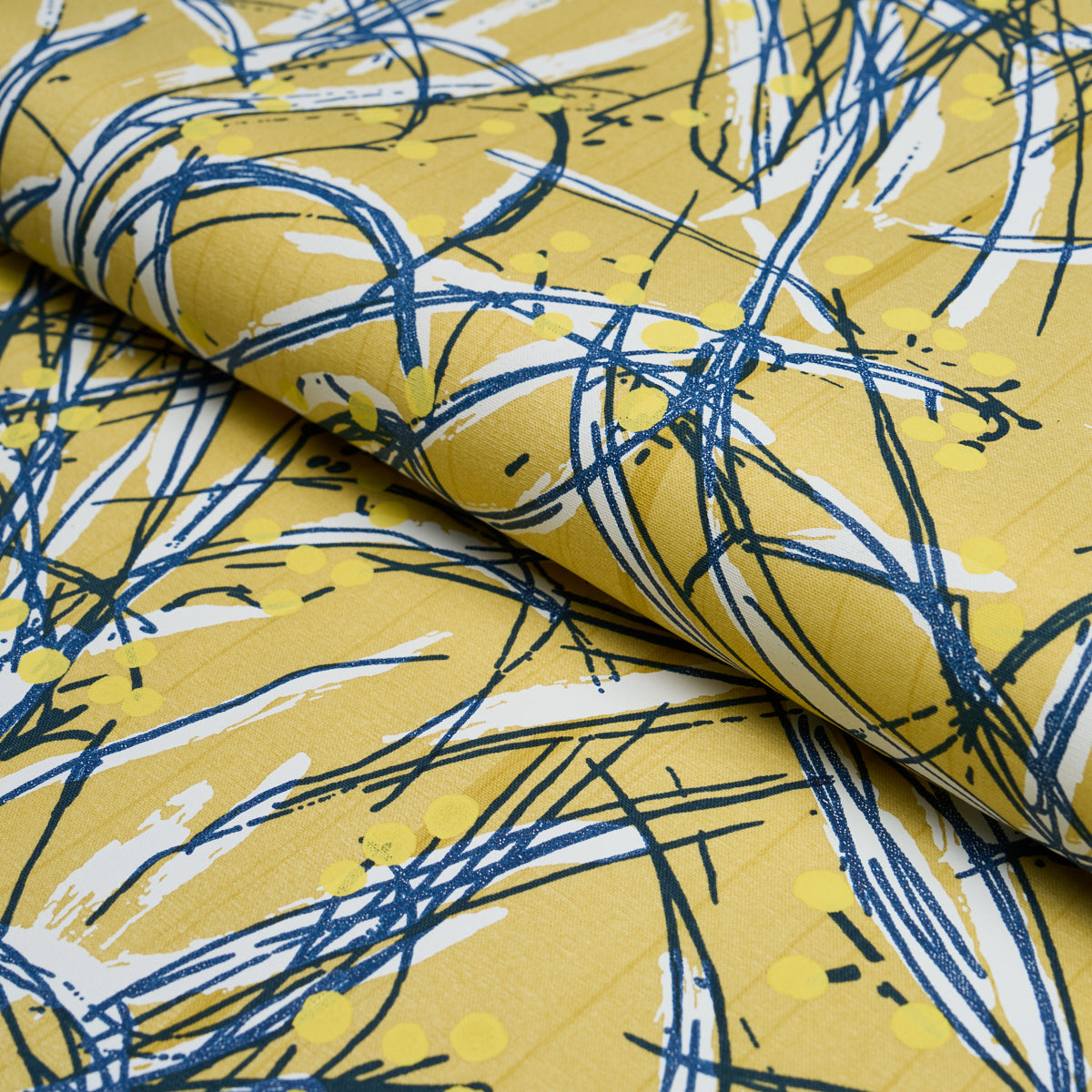 Seaweed fabric in Ochre color - pattern number 183811 - by Schumacher in the Tillett collection