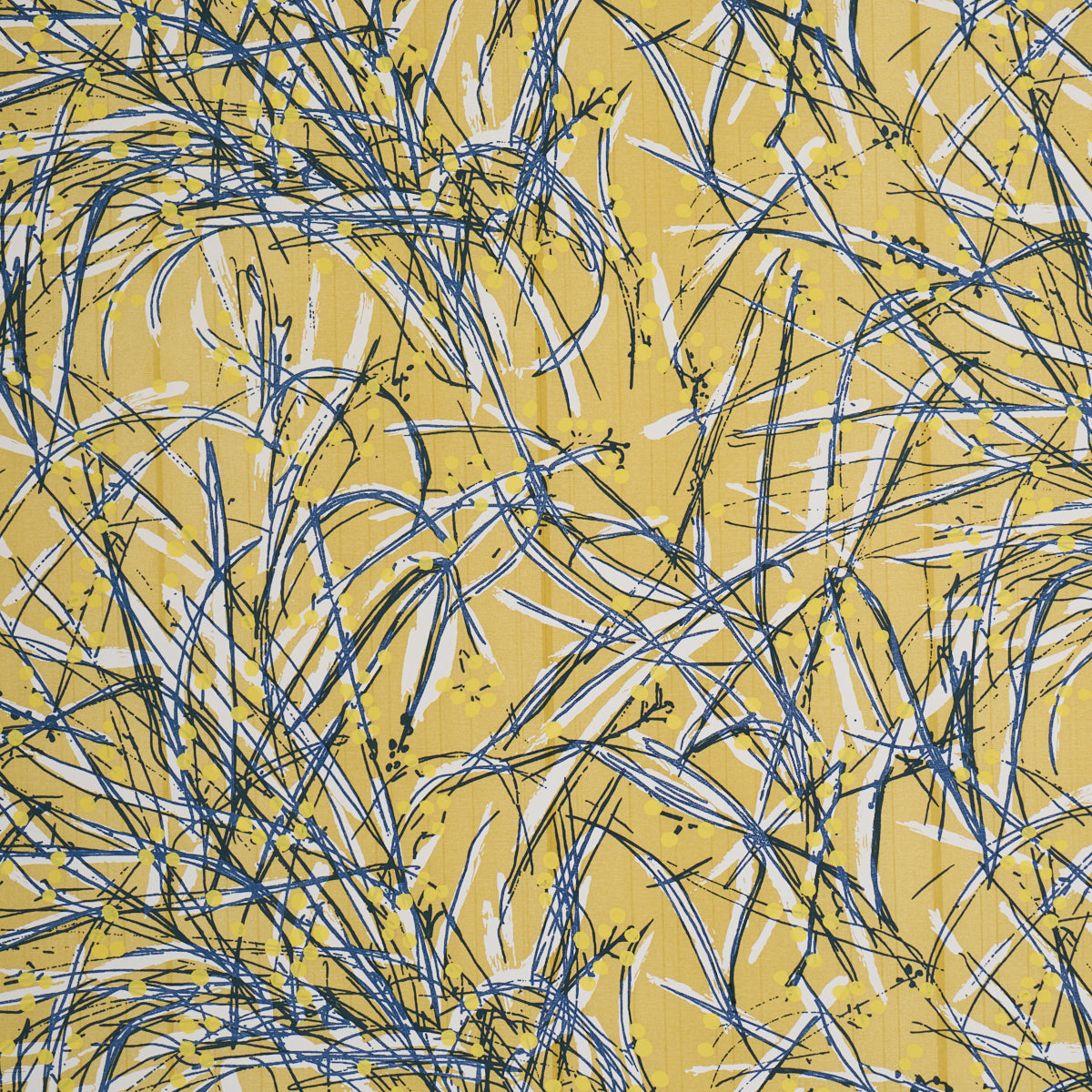 Seaweed fabric in Ochre color - pattern number 183811 - by Schumacher in the Tillett collection