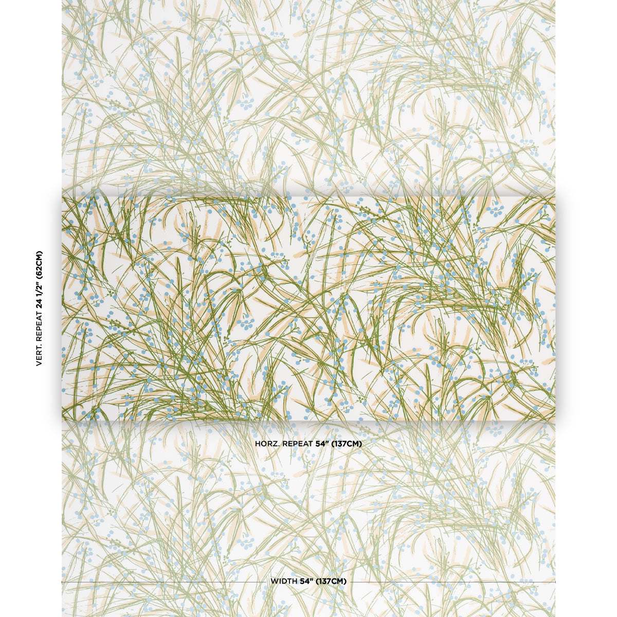 Seaweed fabric in Green Multi color - pattern number 183812 - by Schumacher in the Tillett collection
