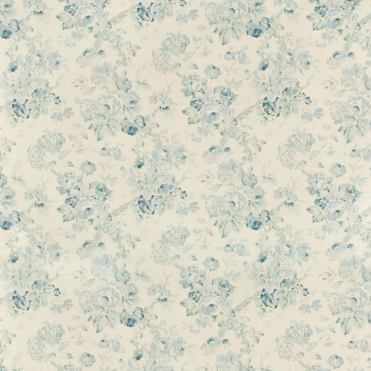Garden Roses fabric in aqua/blue color - pattern 2007157.153.0 - by Lee Jofa in the Suzanne Rheinstein III collection