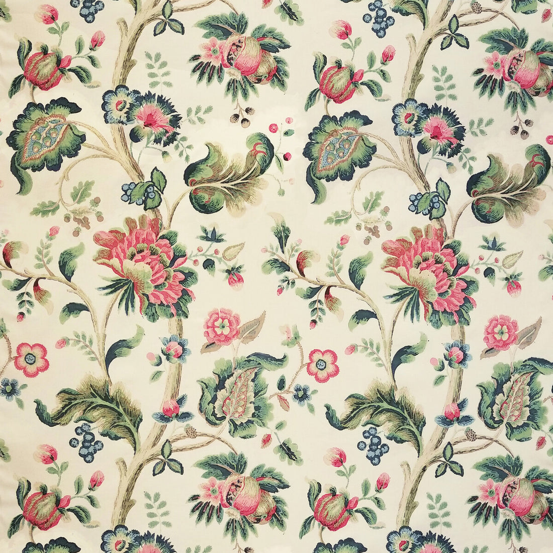 Treyes Print fabric in pink/green color - pattern 2010151.73.0 - by Lee Jofa in the Heritage collection
