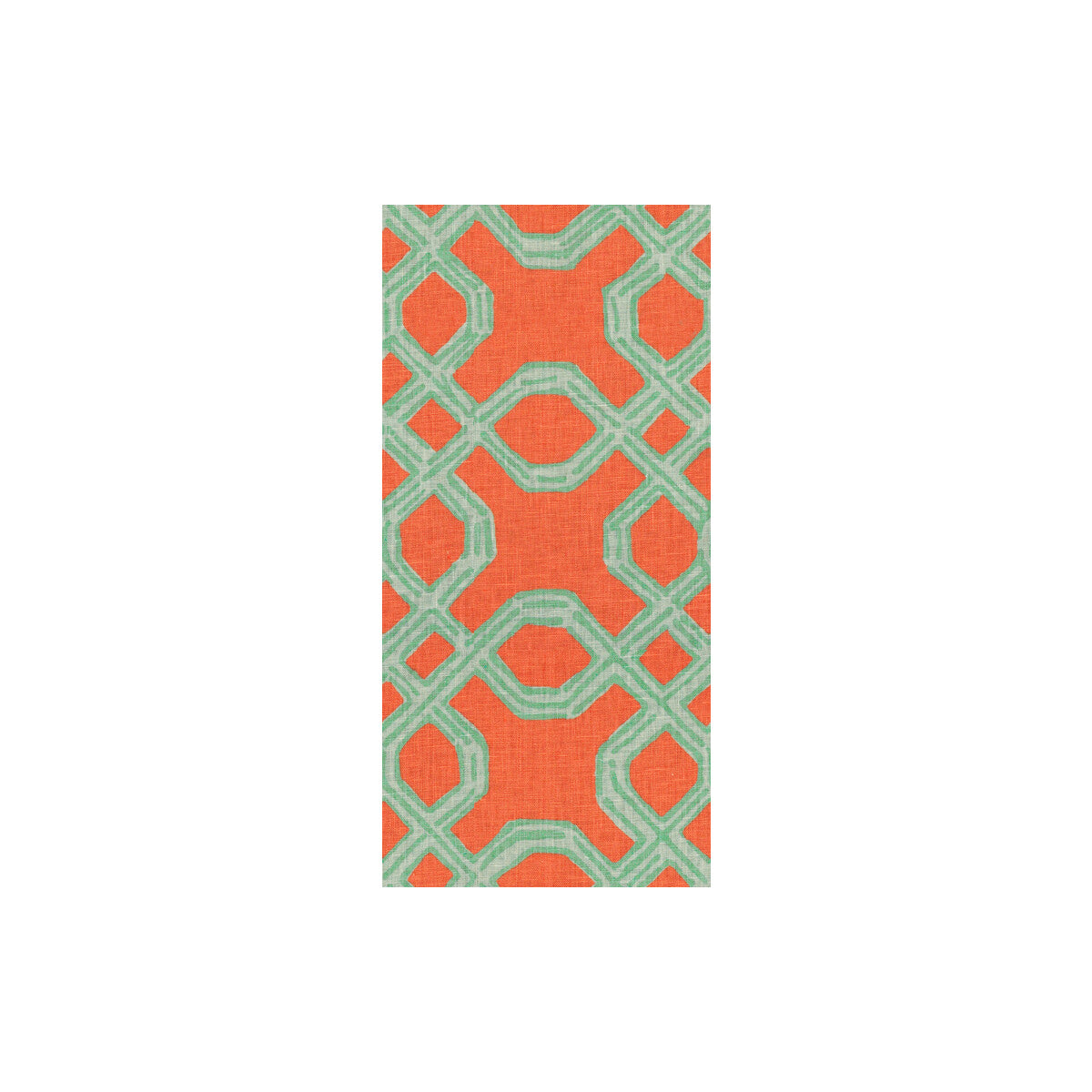 Well Connected fabric in aqua/orange color - pattern 2011101.125.0 - by Lee Jofa in the Lilly Pulitzer collection