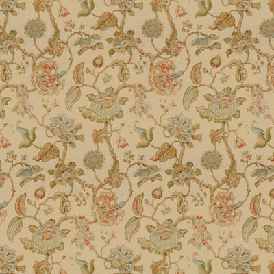 Tidewater Block fabric in clay/teal color - pattern 2013130.713.0 - by Lee Jofa