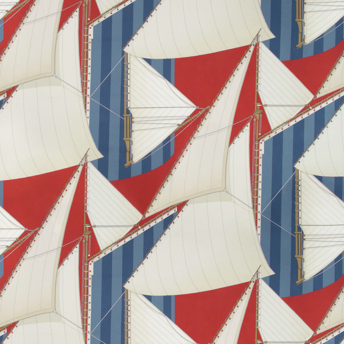 St Tropez Print fabric in red/blue color - pattern 2018136.195.0 - by Lee Jofa in the Suzanne Kasler The Riviera collection