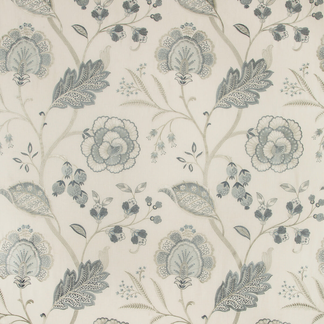 Aston Embroidery fabric in frost color - pattern 2019100.115.0 - by Lee Jofa in the Manor House collection